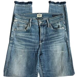 Citizens of Humanity Distressed Blue Cropped High Rise Skinny Jeans- 26
